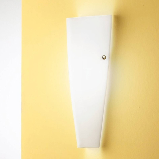 Glasvägglampa DEDALO, vit