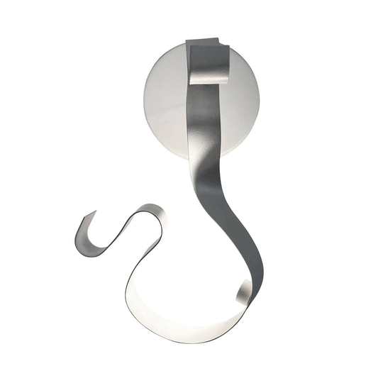 Knikerboker Curve LED-vägglampa av stål, vit