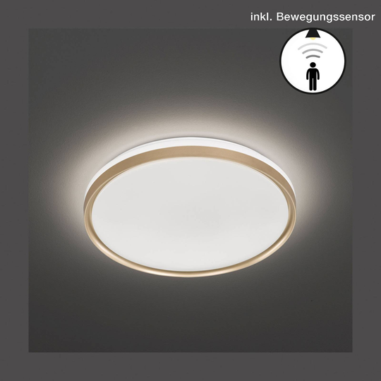LED-taklampa Jaso BS, Ø 39 cm, guld