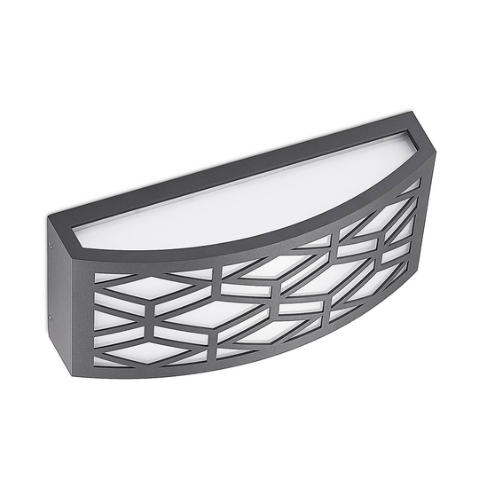 Lindby Jakari LED-utomhusvägglampa, kantig exempel