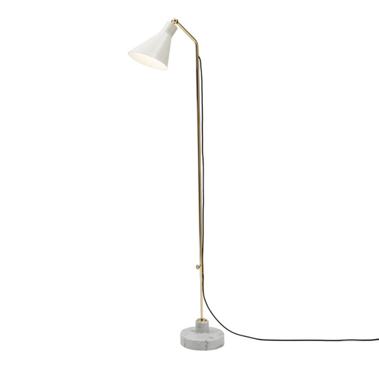 TATO Alzabile Golvlampa Vit/Mässing & Vit Marmor
