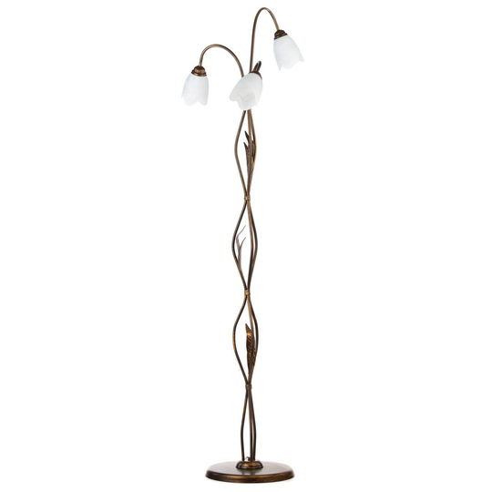 Golvlampa Sonia florentin, 3 lampor brons