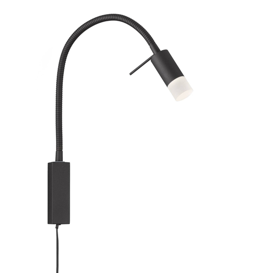 LED-vägglampa Seng, flexibel arm, med diffusor
