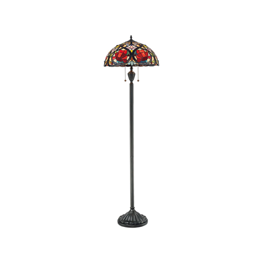 Golvlampa Larissa med skärm i Tiffany design