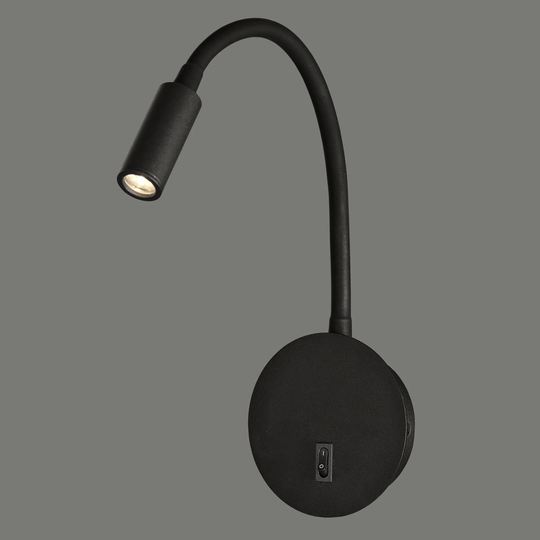 LED-vägglampa Lyon med flexarm, svart