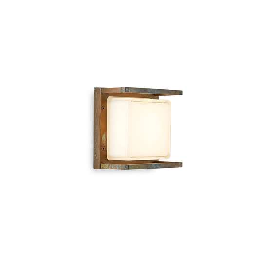 LED-utomhusvägglampa Ice Cubic 3405, mässing antik