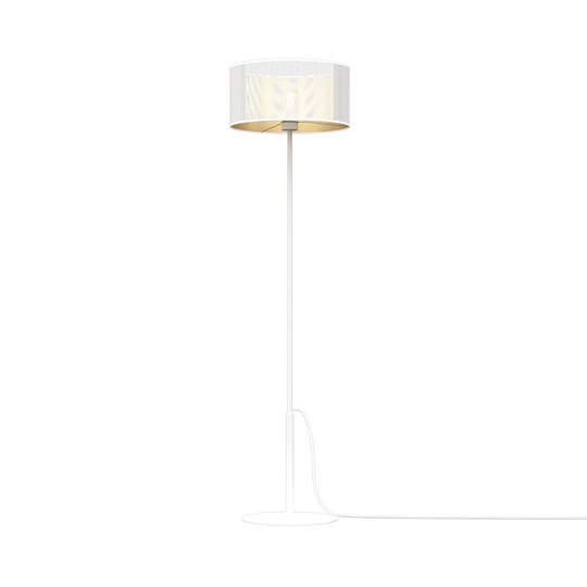 Golvlampa Jovin, höjd 150cm, vit/guld