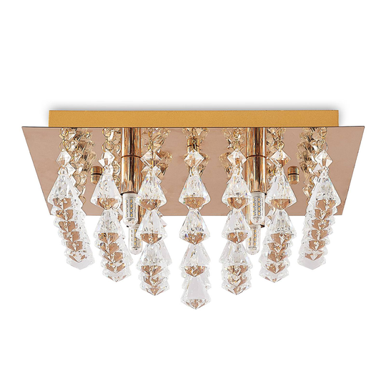 Lindby Rimedia taklampa, guld, 35 cm