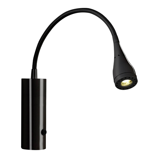 LED-vägglampa Mento med flexarm, svart
