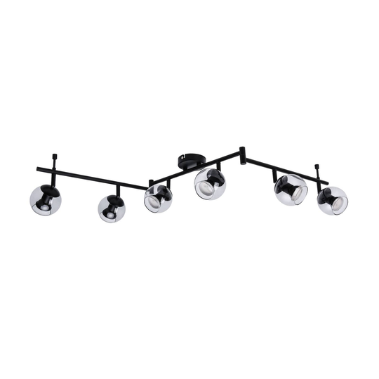 Lindby Samika LED-spot, rökglas, 6 lampor