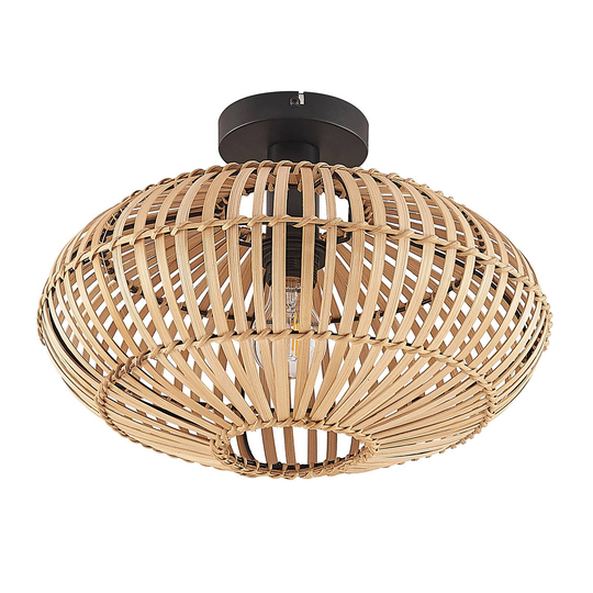 Lindby Majeora taklampa, bambu, natur