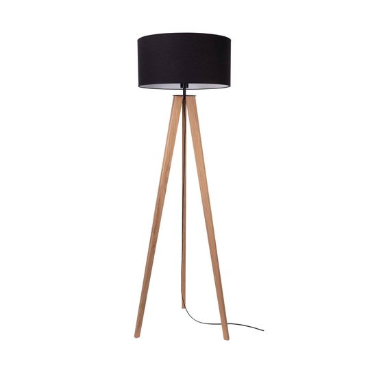 Golvlampa Maira, trebent, ek oljad, svart