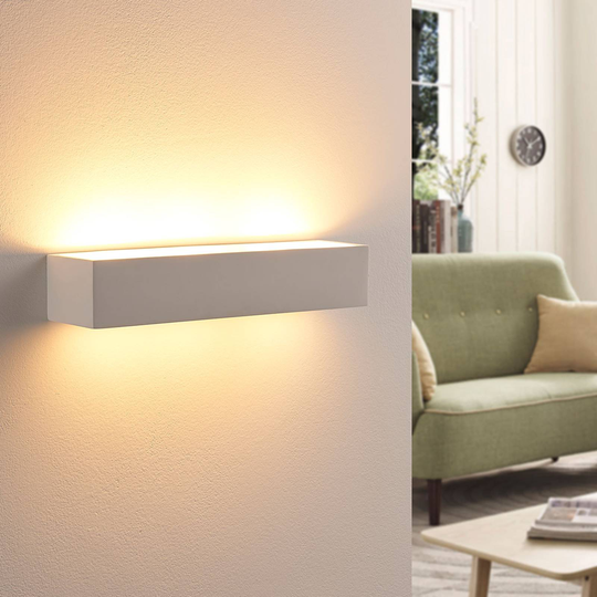 Arya - Easydim-LED-vägglampa av gips
