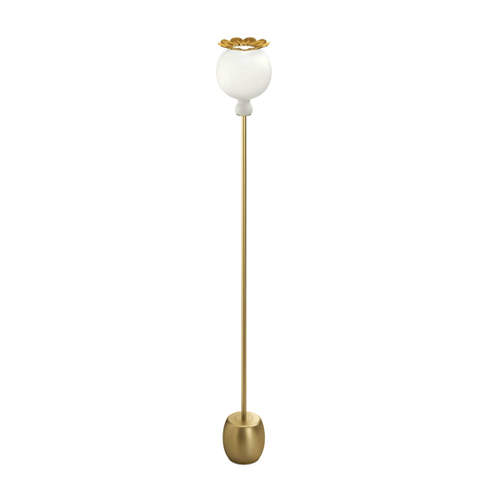Kundalini Opyo golvlampa, munblåst, mässing