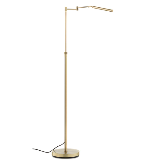 LED-golvlampa Nami fotdimmer, mässingfärg