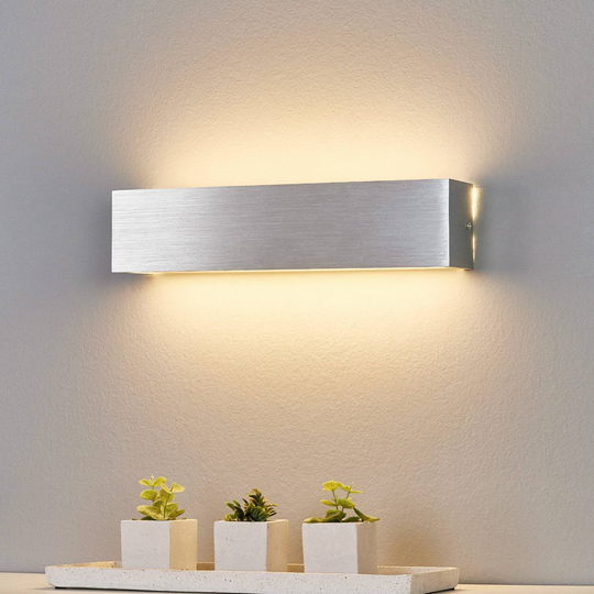 Alufärgad LED-vägglampa Ranik
