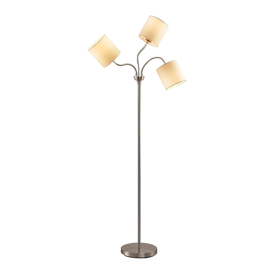 Lindby Manu golvlampa, textil, 3 lampor, vit