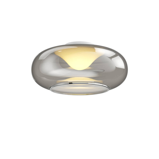 LED-taklampa Mijo i rökgrått glas