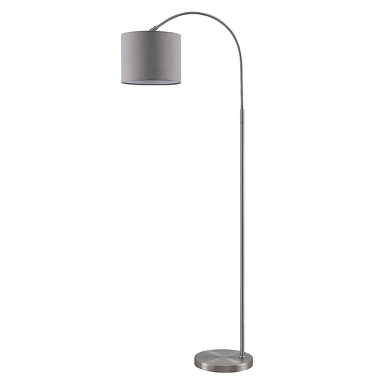 Lindby Keriba golvlampa, nickel/mullvadsgrå