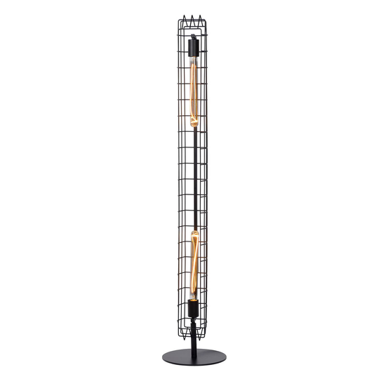 Golvlampa Lattice med metallbur