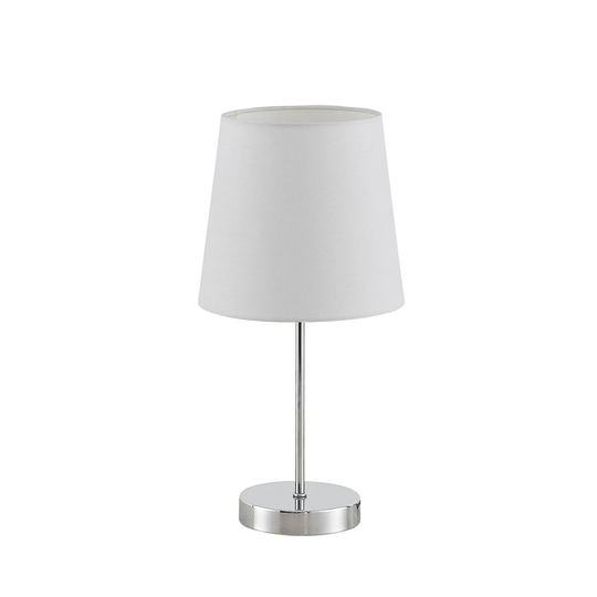 Lindby Leza bordslampa krom, skärm vit