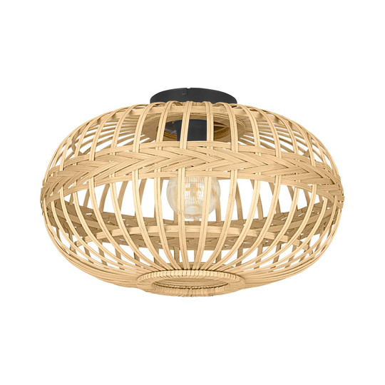 Taklampa Amsfield av bambu, oval