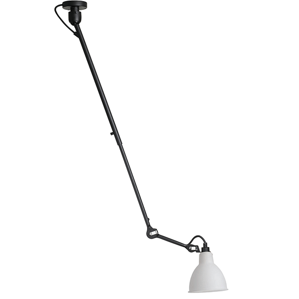 Lampe Gras N302 Taklampa Matt Svart & Frostat Glas