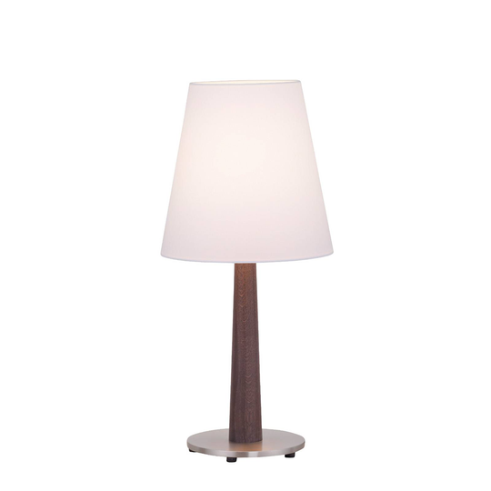 Lucande Elif bordslampa vit, konisk, ek mörk