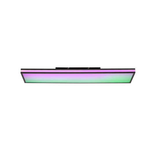 LED-taklampa Mario, CCT, RGB, 100x25 cm, svart