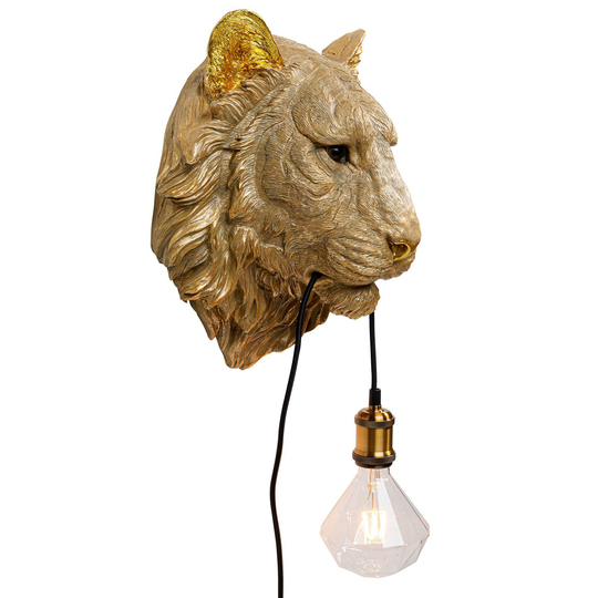 KARE Animal Tiger Head vägglampa med kontakt