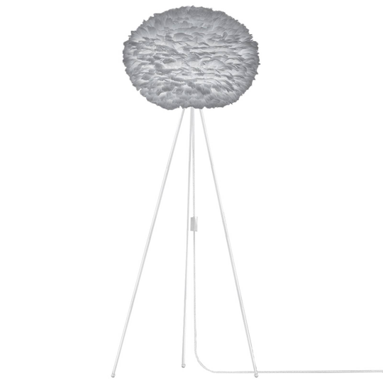 Golvlampa Eos large med trebent stativ – grå