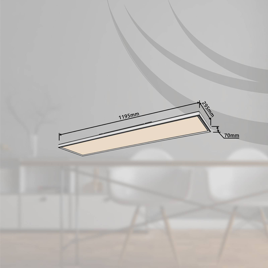 LED-taklampa Jessy, 120x30cm med fjärrkontroll