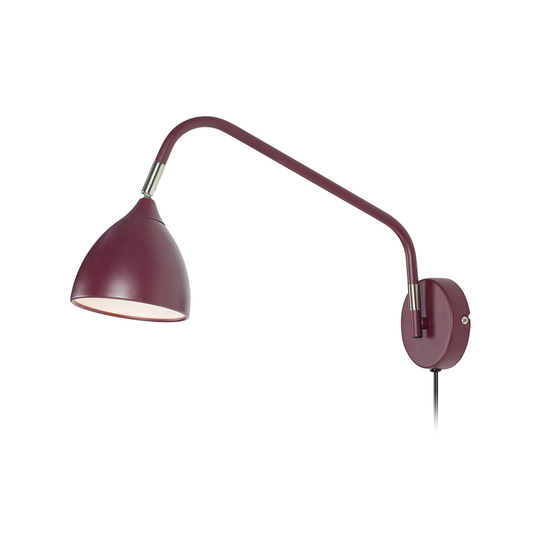 Vägglampa Valencia, vinröd