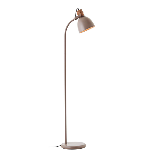Golvlampa Erena, huvud svängbart, mullvadsgrå