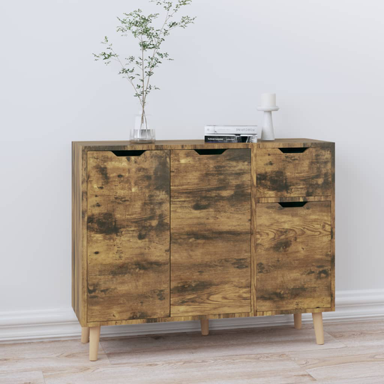 vidaXL Skänk rökig ek 90x30x72 cm spånskiva