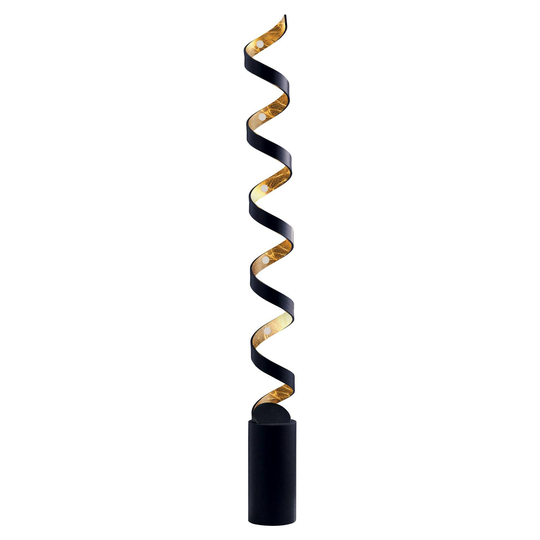 LED-golvlampa Helix i svartguld