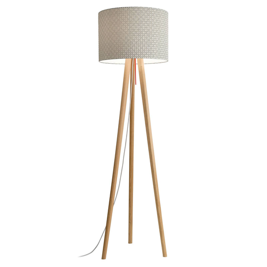 Golvlampa STEN Dot, vit ek/dot black