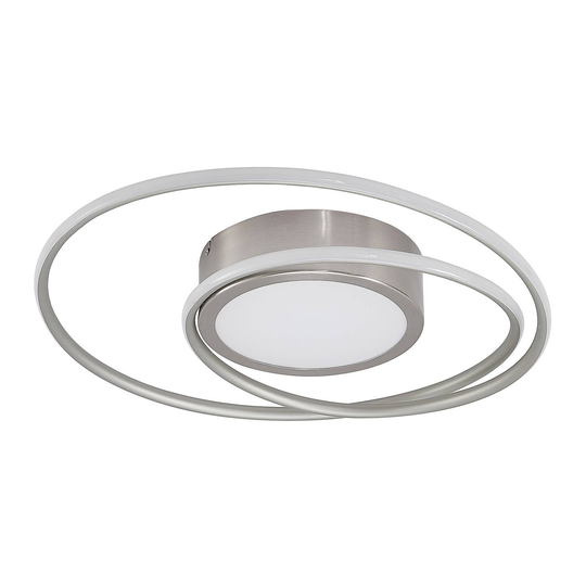 Lindby Bovia LED-taklampa, CCT, dimbar, nickel