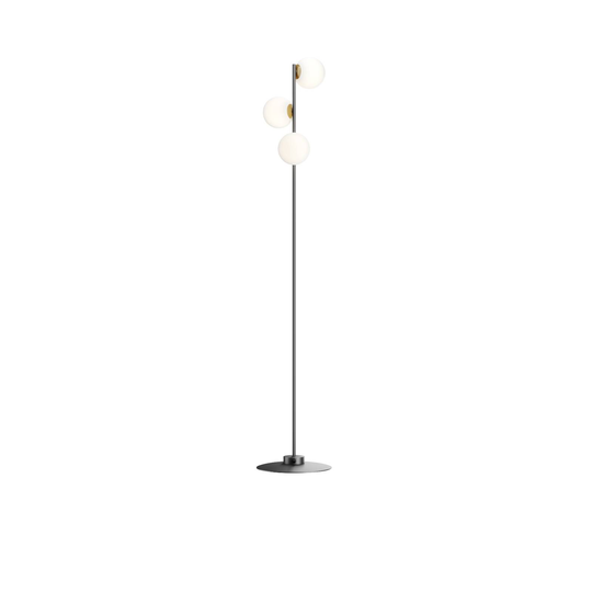 Golvlampa Gama 3 i svart med tre glaskulor