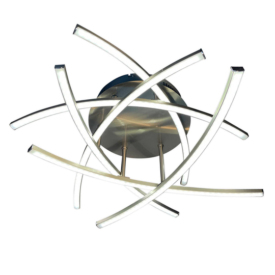 LED-taklampa Cross, Tunable White 6 lampor, nickel