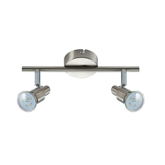 ELC Farida LED-taklampa, nickel, 2 lampor