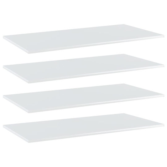 vidaXL Hyllplan 4 st vit högglans 80x30x1,5 cm konstruerat trä