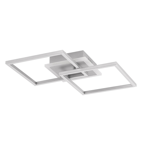Lindby LED-taklampa Fjardo CCT kvadrat, silver