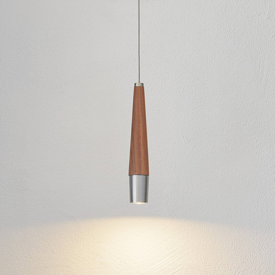 HerzBlut Conico LED-hänglampa valnötsträ, 1 lampor