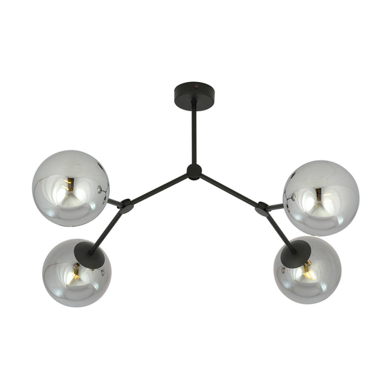 Taklampa Space, svart/grafik, 4 lampor