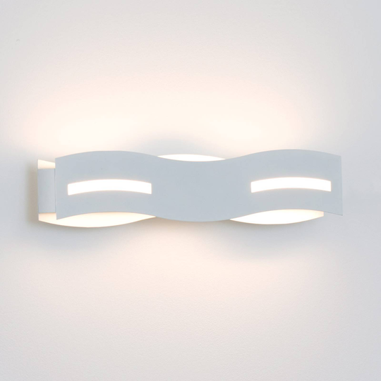 LED-vägglampa Wave vit