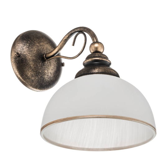 Vägglampa Casale med glasskärm