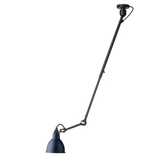 Lampe Gras N302 Taklampa Matt Svart & Matt Blå