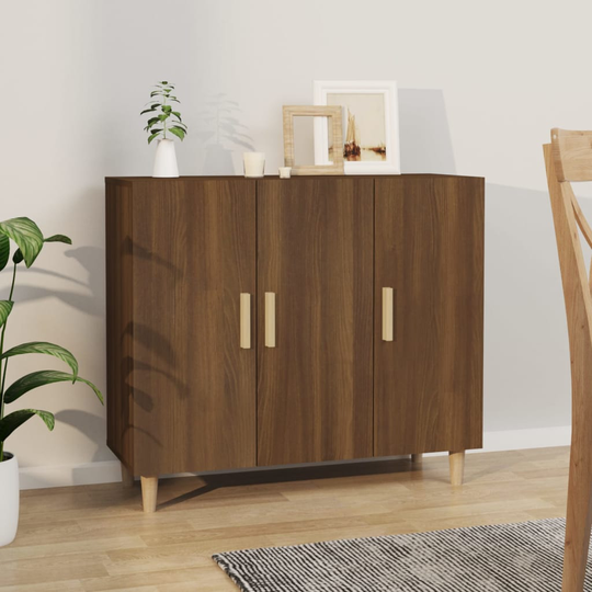 vidaXL Byrå brun ek 90x34x80 cm konstruerat trä