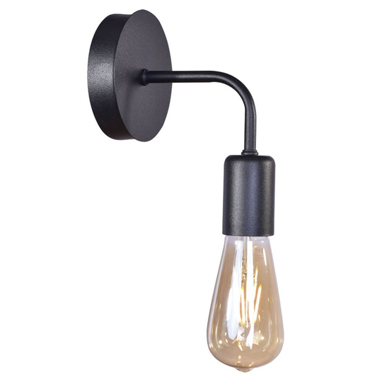 Vägglampa Atol av stål i svart